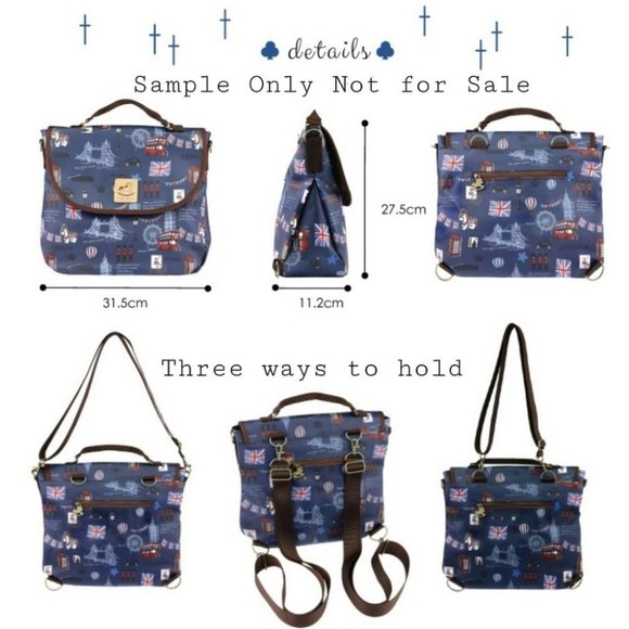 Waterproof Convertibe Handbag Backpack Crossbody Multifunctional Triple Use Bag - Picture 3 of 13